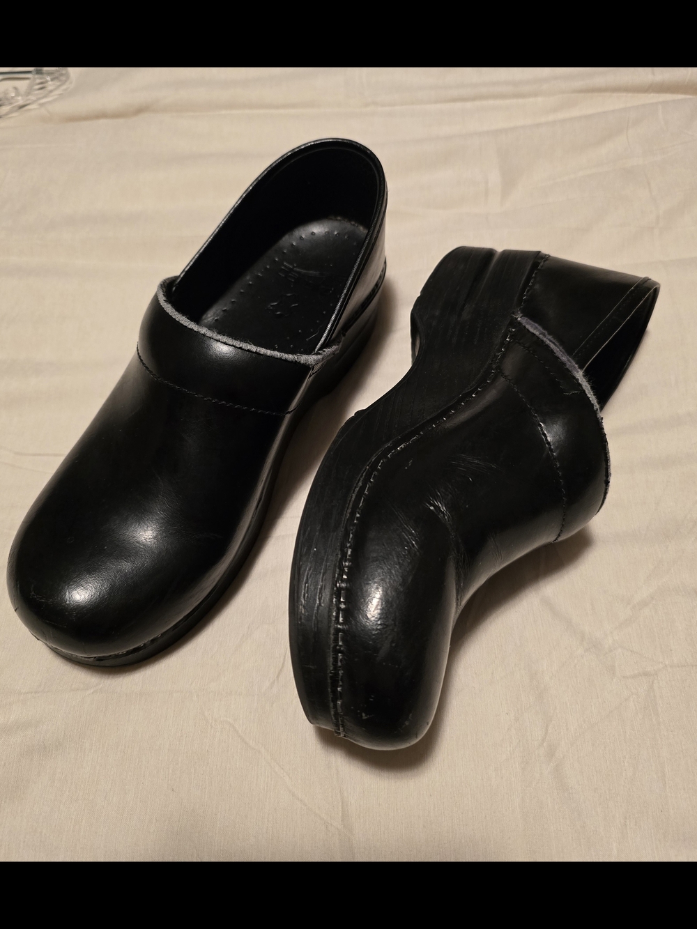 DANSKO Professional Clogs Black Oiled Leather Anti-Fatigue Wm EU-38 US-7.5-8 GUC